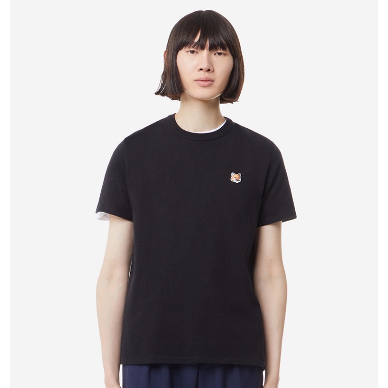 Maison Kitsune Fashionable and Comfortable Pure Cotton Embroidered Little Fox Unisex Trendy Short Sleeve T-Shirt