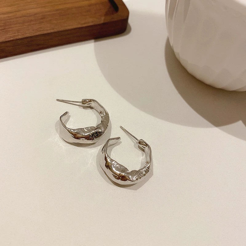 Серебряная игла, дизайн серьги, стиль легкой роскоши, стиль высокого качества, оптом