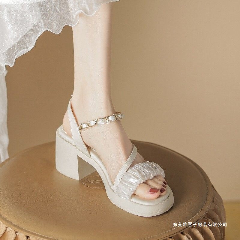 Thick-Soled Fairy-Style Sandals for Women, 2026 Summer New Model, Versatile with Skirts, Waterproof Platform, Chunky High Heels, Fashionable