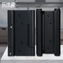 不锈钢双向自由门活页双开弹簧合页黑色可调节隐形门缓冲子母合页