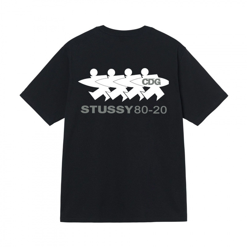 2025跨境潮牌街头stusy斯图印花男女短袖T恤夏季宽松T恤休闲百搭|undefined