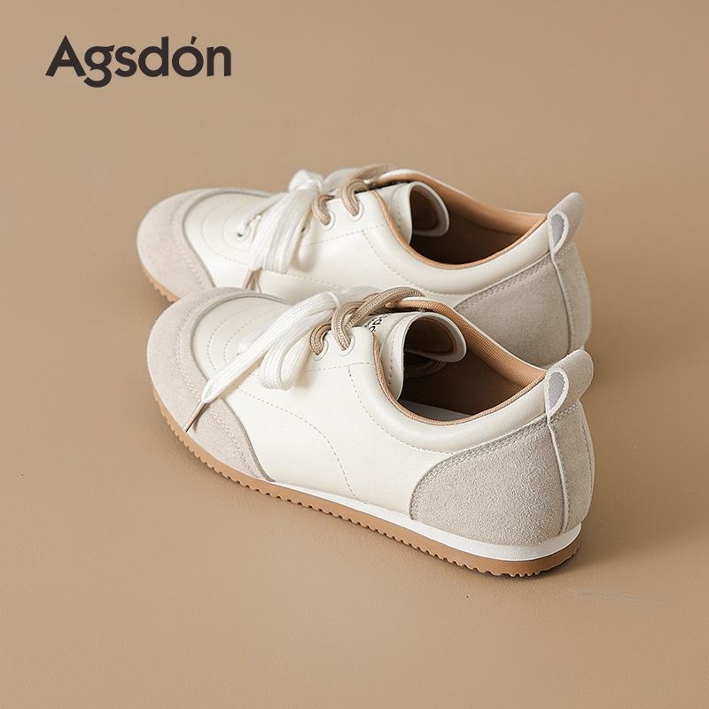 Augustion Ballet alemán zapatos de entrenamiento femenino 2025 nuevo estilo verano estilo universitario zapatos casuales planos zapatos deportivos blancos