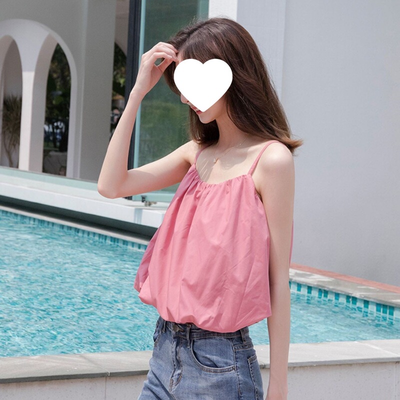 Pure Desire Camisole for Women 2026 Summer New Solid Color Short Vest with Slimming Effect and Puffy Lantern Bud Style Top Pure Desire Camisole for Women 2026 Summer New Solid Color Short Vest with Slimming Effect and Puffy Lantern Bud Style Top