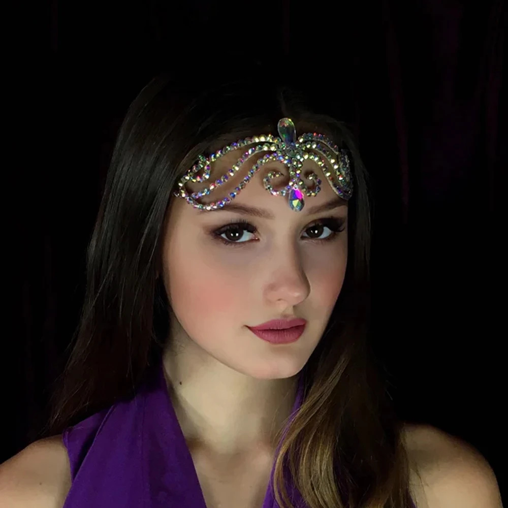 Cross-border nueva cinta de diamante de estilo bohemio multicapa de diamante bandas de cabello accesorios de baile Headwear