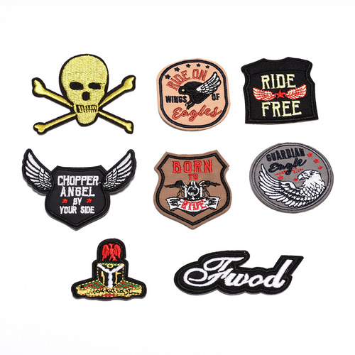 自由飞翔卡通老鹰潮牌衣服装饰刺绣布贴金线骷髅徽章衣服鞋帽装饰