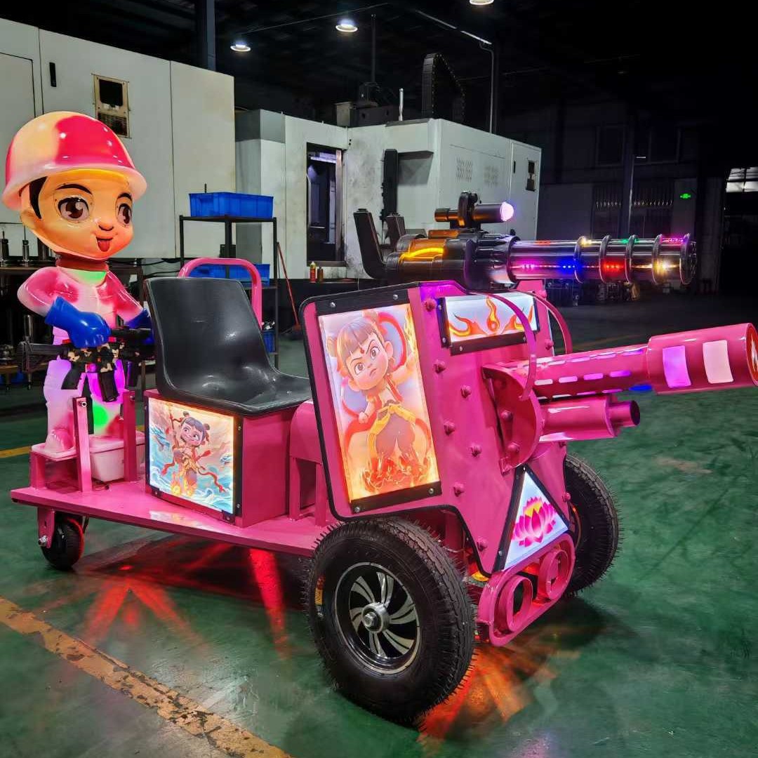 Square children's electric luminous amusement car four-seater angel princess float battery bumper car amusement car manufacturers