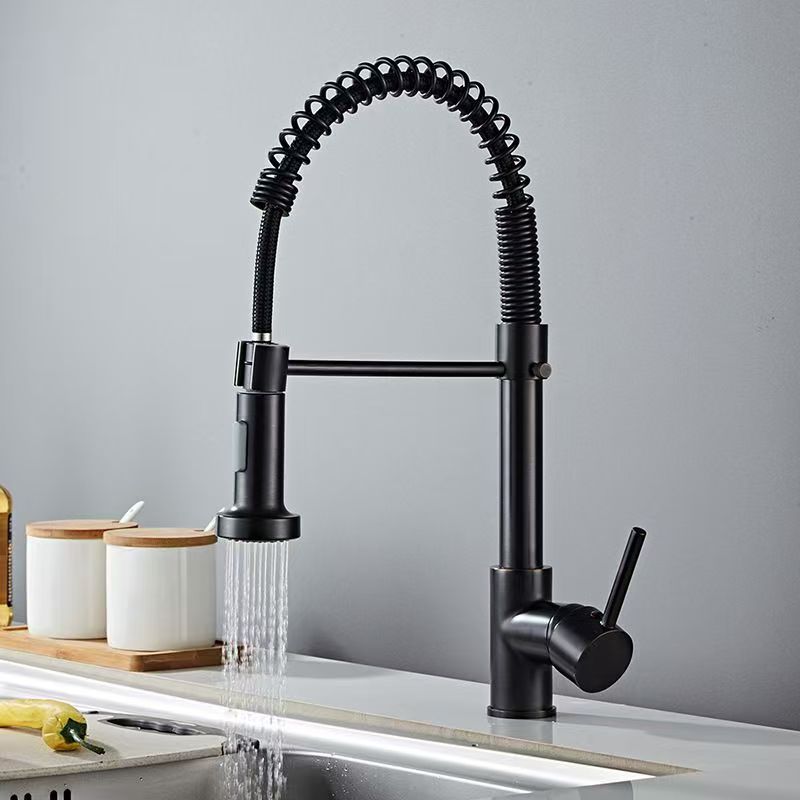 Grifo Extraíble para Fregadero de Cocina de Acero Inoxidable Giratorio Agua Fría y Caliente