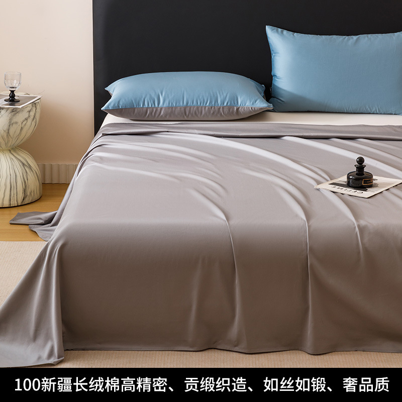 100S Xinjiang de algodón de fibra larga, sábana individual gruesa de algodón puro, sábana individual de una sola pieza, dormitorio de algodón doble, sábana para estudiantes, juego de tres piezas