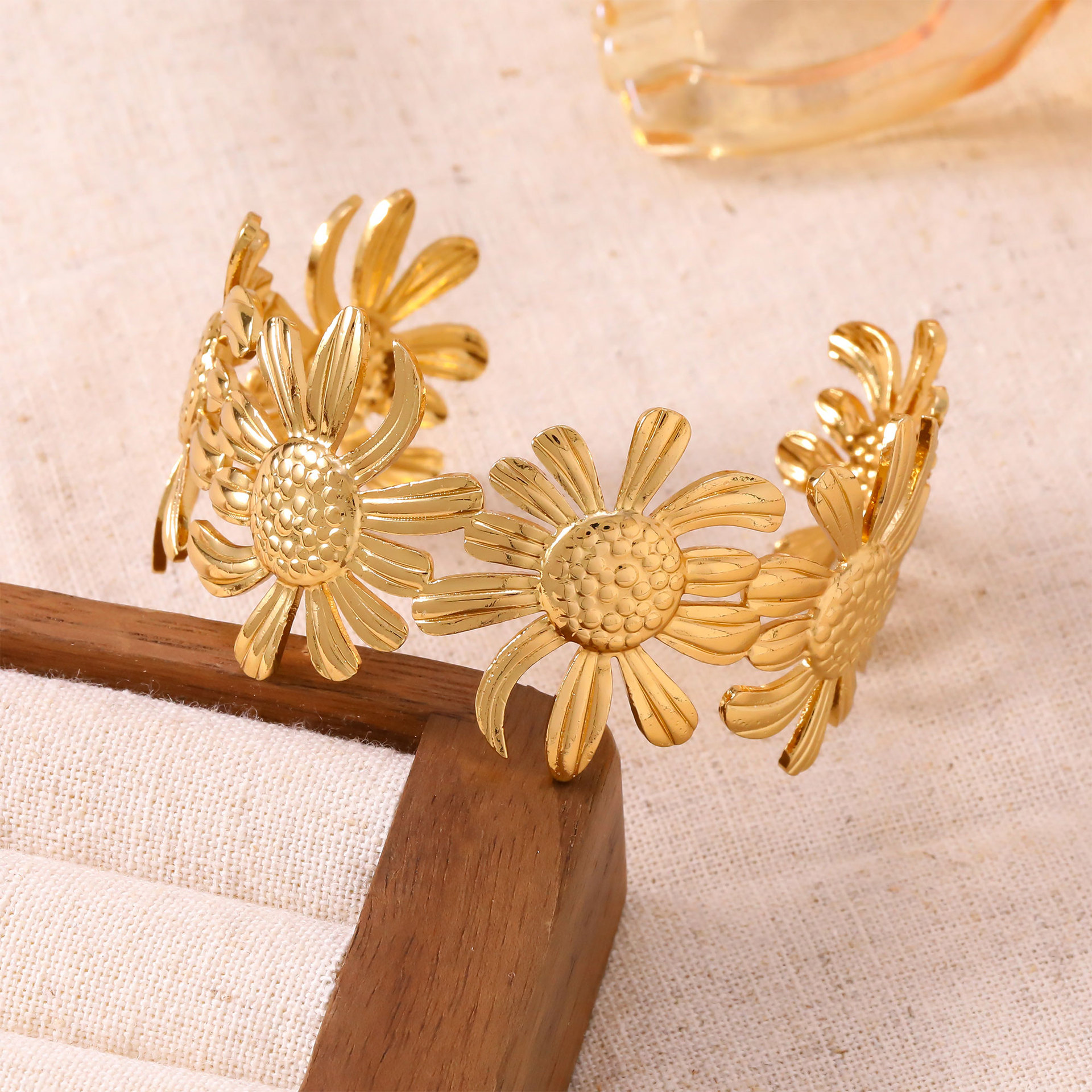 Golden Small Sunflower Bracelet