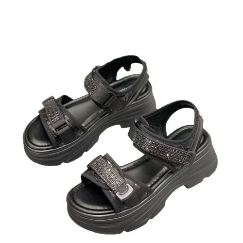 Small thick-soled Velcro sandals for women 2025 summer new soft-soled sports sandals breathable and non-slip beach shoes