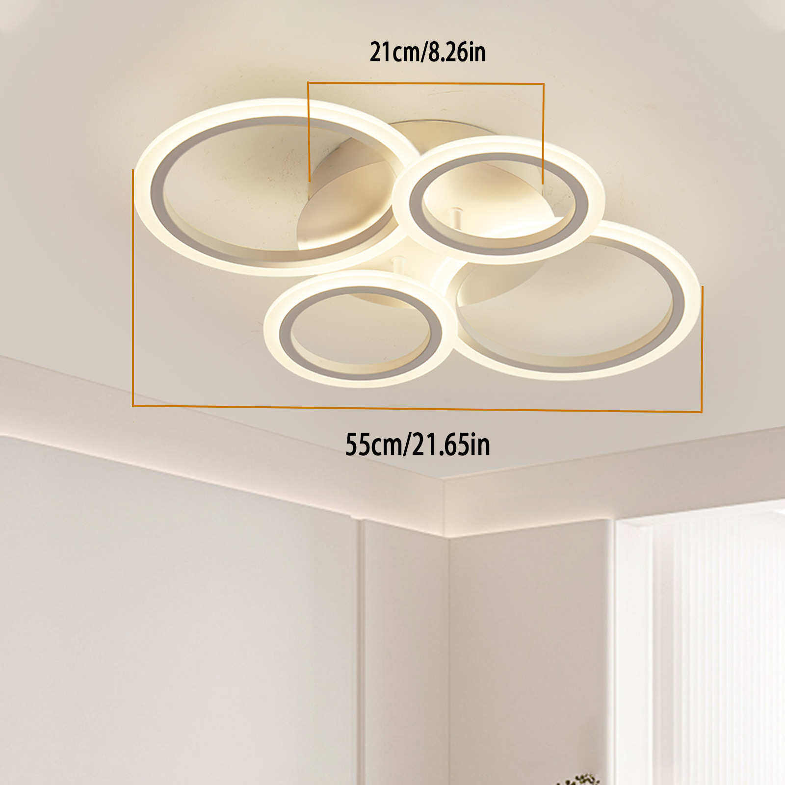 Lámpara de Techo LED Moderna de Aluminio e Hierro con Luz Tricolor para Sala de Estar y Dormitorio image 37