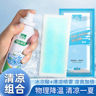 Summer Cool Cooling Patch Cooling Artifact Outdoor Cooling Patch Student Military Training Heatstroke Prevention Cooling Spray Refreshing Ice Patch