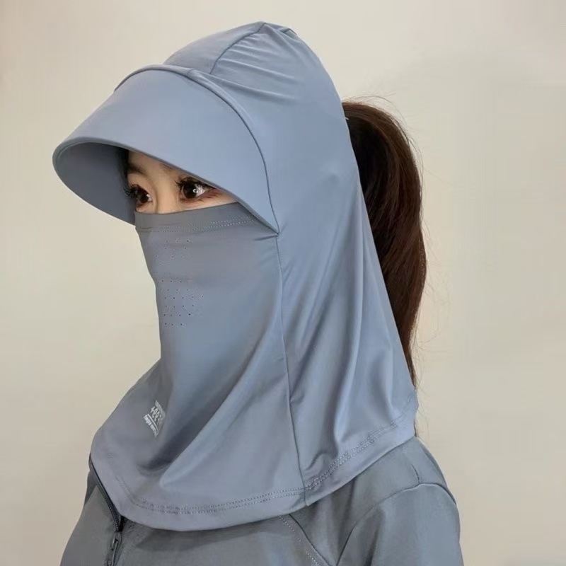 Toda la cara sombrero solar para niños sombrero solar de verano anti-UV al aire libre sombrero solar máscara de cuello de bicicleta