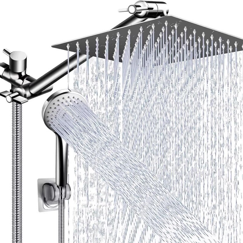 Amazon Electroplated Stainless Steel Top Spray with Extension Arm Multifunctional Handheld Shower Wall Hanging suit
