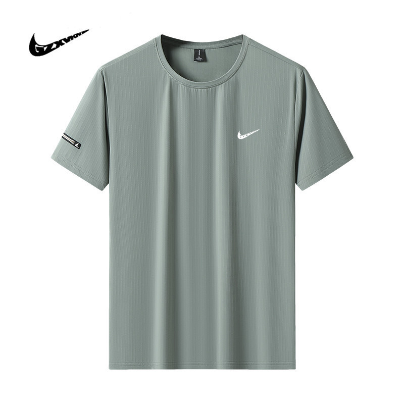 Ice Silk Short-sleeved T-shirt Men's Summer New Style Running Breathable Fitness Quick-drying Short-sleeved Round Neck Sports Top Casual T-shirt