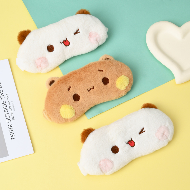 Yi'er Bubu 漫画のぬいぐるみカップルの高価値アイマスクは、夏の昼休みに光を遮断して睡眠し、目の疲れを和らげ、落ち着かせます。|undefined