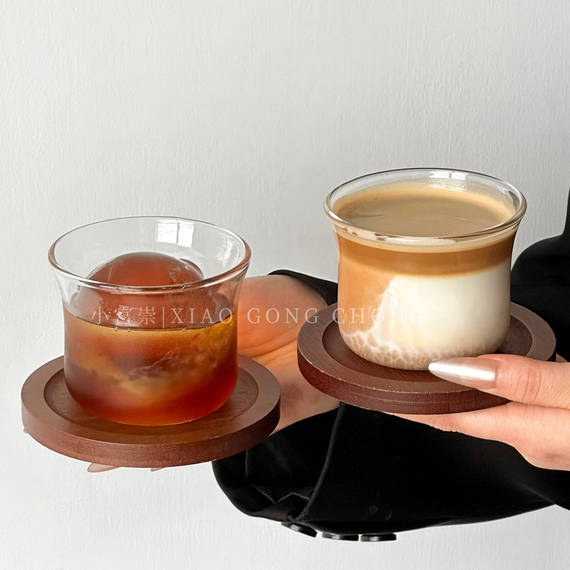 High Temperature Resistant Dirty Coffee Cup, Iced American Latte Cup, Tasting Cup, High Borosilicate Glass Cup, Whiskey Cup