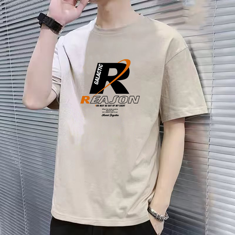 Men's Short-Sleeved T-Shirt 2025 New Summer Trend Korean Style Loose Bottoming Shirt Clothes T-Shirt Large Size Teenagers