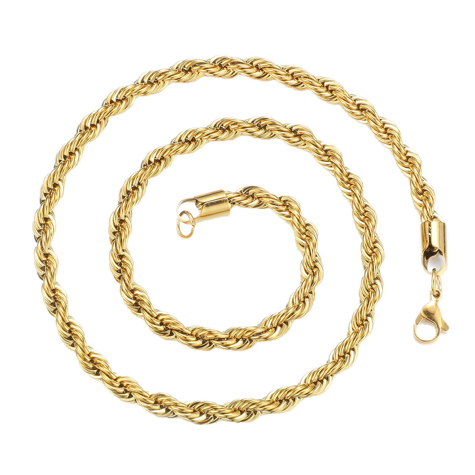Colar de corrente dourada para homem estilo hip-hop aço_voghion.com