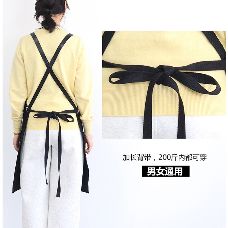 Transfronterizo Amazon grueso lona delantal logotipo personalizado barbero ropa de trabajo cafetería té con leche delantal al por mayor