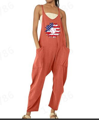 Ropa de mujer europea y americana 2024 verano nuevo estilo Amazon casual bolsillo tirantes de punto pantalones de una pieza pantalones con tirantes mujeres image 22