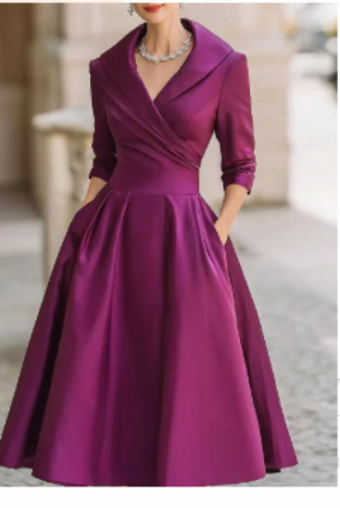 Elegant Formal Waist-tight Dress Slimming Elegant Long Sleeve