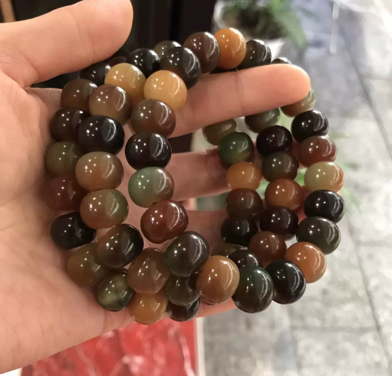 Apple, bead bracelet, rosary with round beads, Bodhi rosary, wholesale