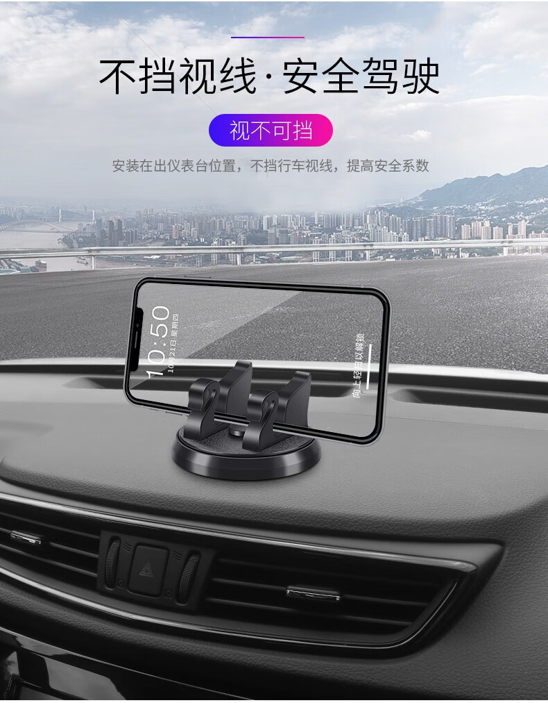 Car-mounted mobile phone holder, multifunctional car navigation stand, rotatable for dashboard and rearview mirror, new upgraded model