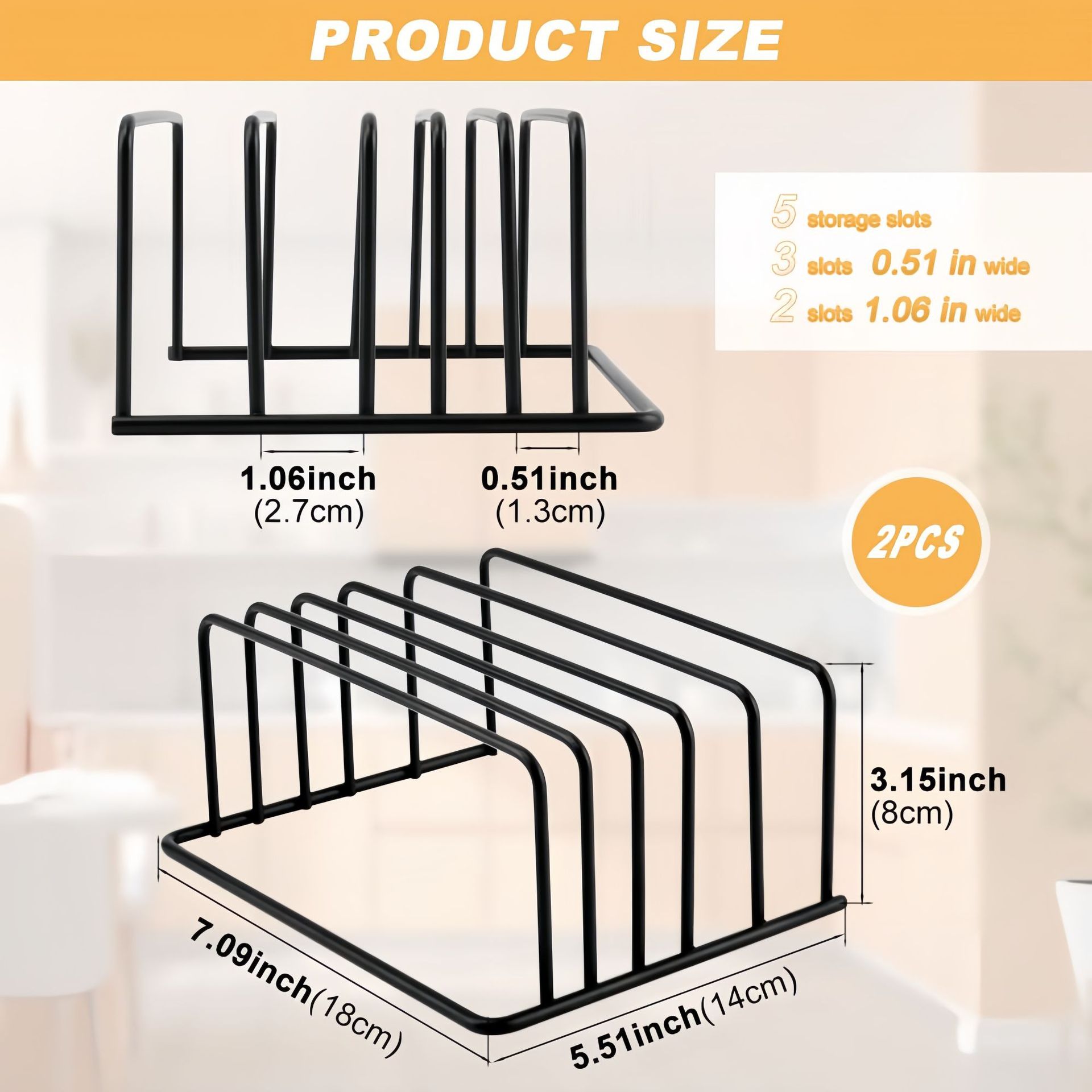 Estante Multiusos para Tablas de Cortar, Organizador de Cocina, Soporte para Tablas de Cortar, Estante Pequeño para Encimera o Piso
