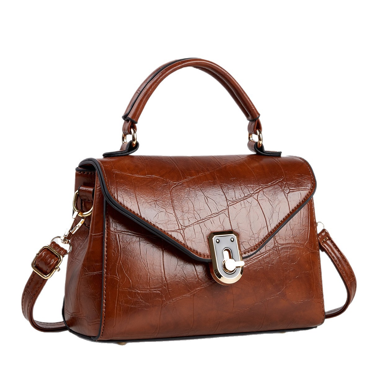 Bolso de mano compacto de moda, bolso de hombro de bloqueo de empalme, bolso de hombro de ocio, bolso de mochila de todos los días, bolsas transfronterizas
