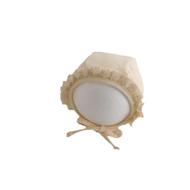 Primavera y otoño bonitos sombreros de encaje recién nacidos pequeños meses delgados sombreros de embarazo de puertas de protección de verano