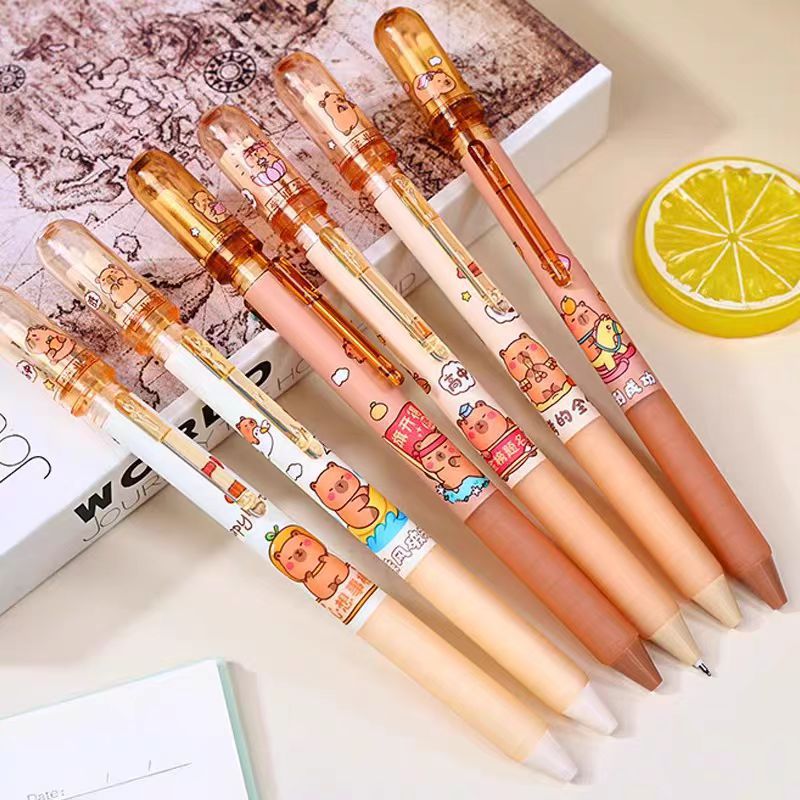 인터넷 셀러브리티 카피바라 럭키드로우 펜 중립펜 인스 하이밸류 진방투안 학생 감압 수성펜 블랙