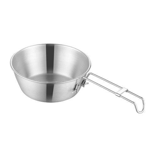 Outdoor Stainless Steel Sella Bowl 304 Food Grade Picnic Camping Tableware Portable Folding Bowl Two-in-One Sella Cup 