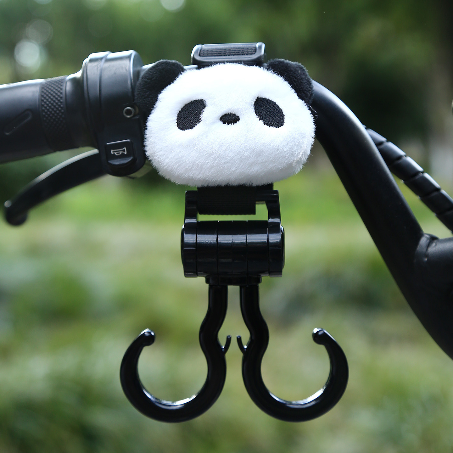 Other Electric Vehicle Accessories | Universal Load-Bearing Stroller - black-double-hook-black-and-white-panda-plush-short-22cm