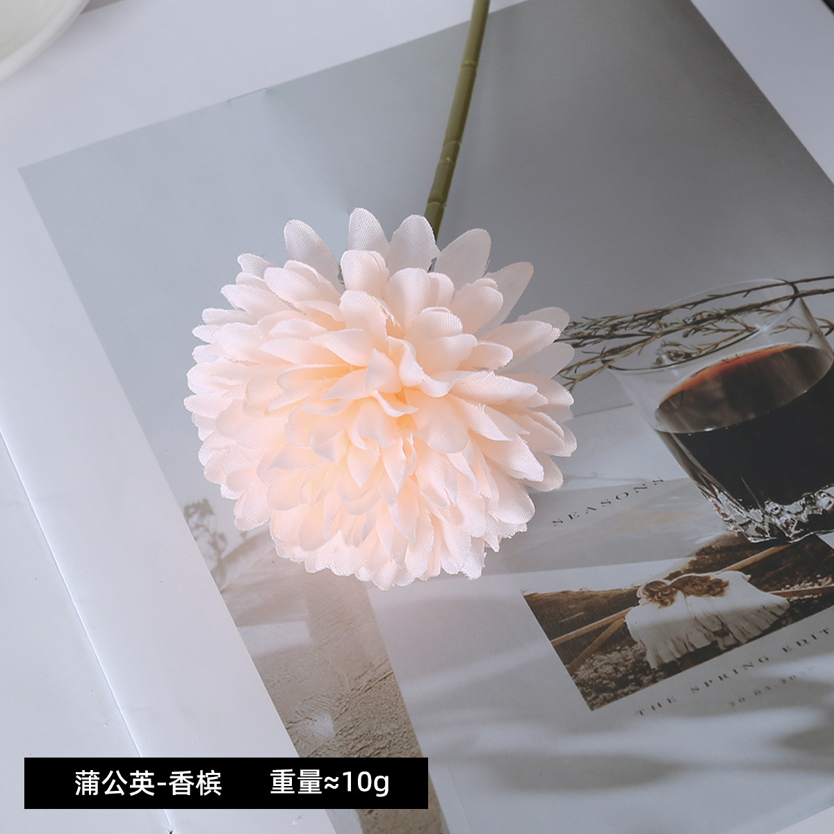 Simulación de diente de león una sola cabeza cebolla bola crisântemo decoración del dormitorio decoración de la sala de estar flores falsas flores de seda boda decoración de boda