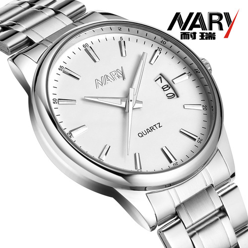 NARY/Nary new watch men's fashion business steel belt quartz watch factory direct sales 6115