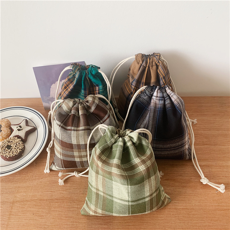 07221 Japanese-style simple polyester-cotton drawstring storage bags, candy bags, polyester drawstring bags wholesale, trendy hand-carry Specification drawing