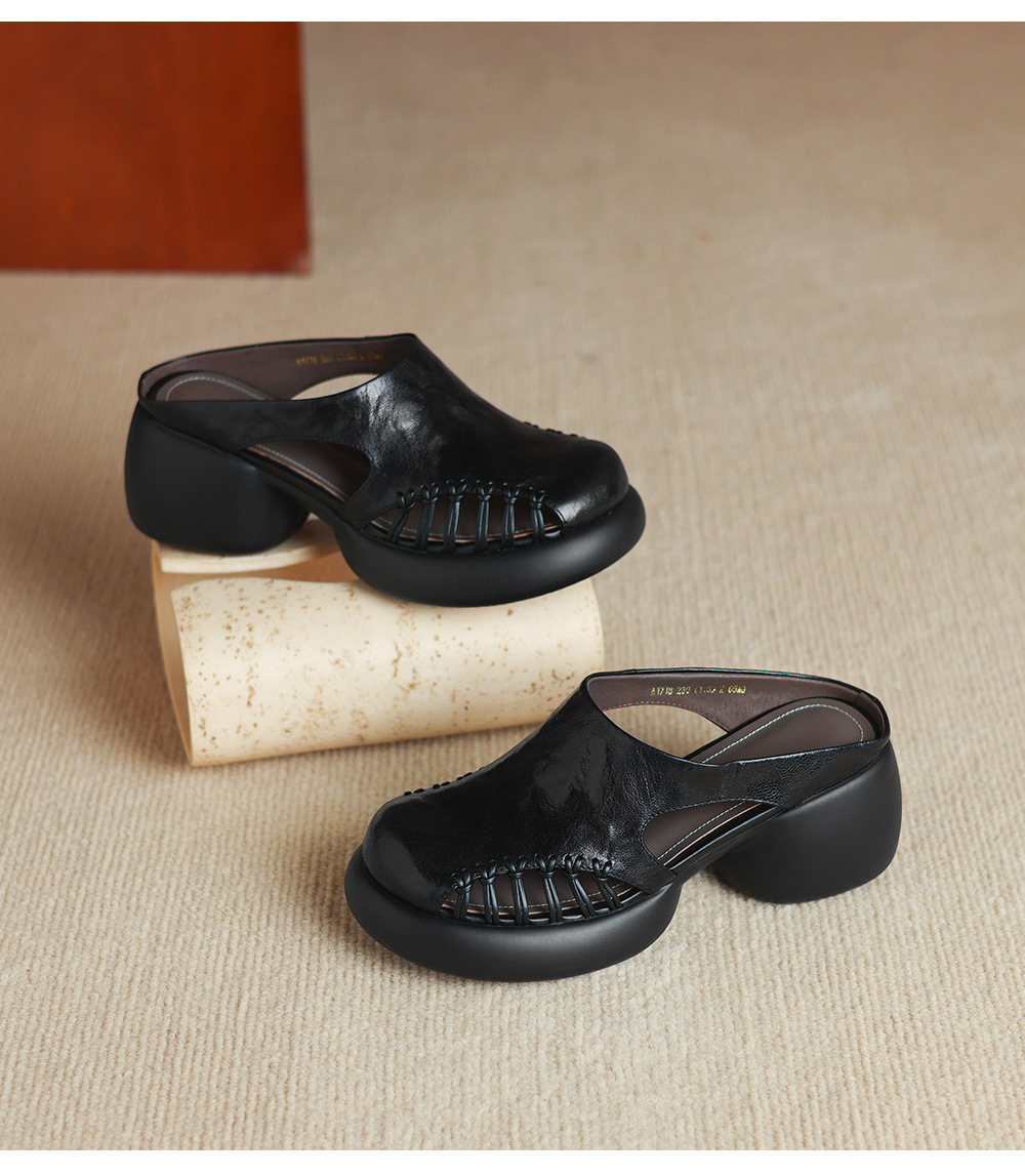 Sandal cao gót nữ mũi trùm đế dày gót 6 cm — đen chi tiết 20
