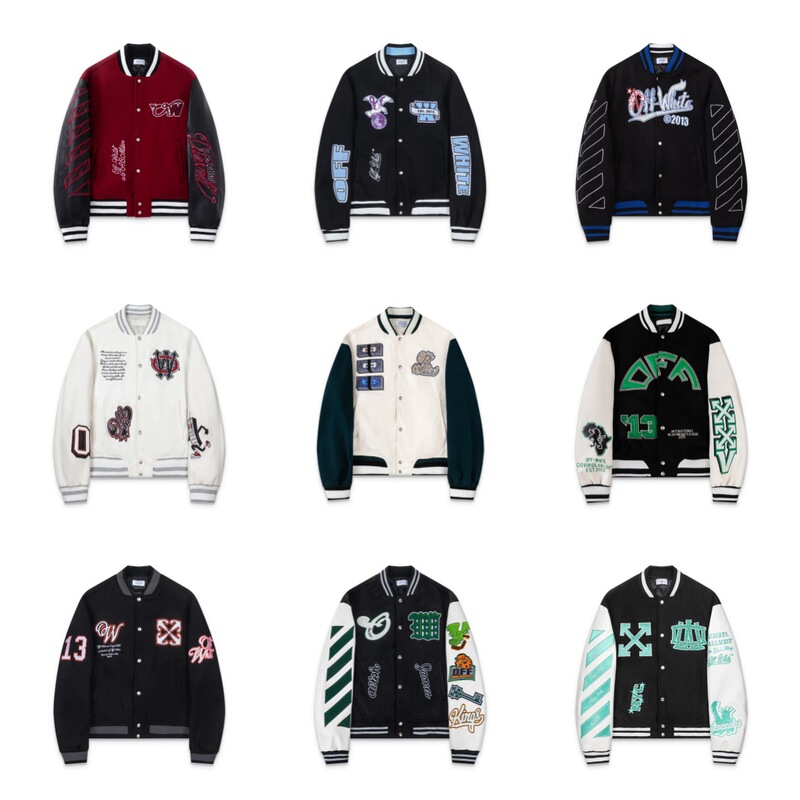 26 Cross-border Trendy Brand OW Autumn/Winter New High-End Milan Series Street Fashion Loose Baseball Jacket Coat