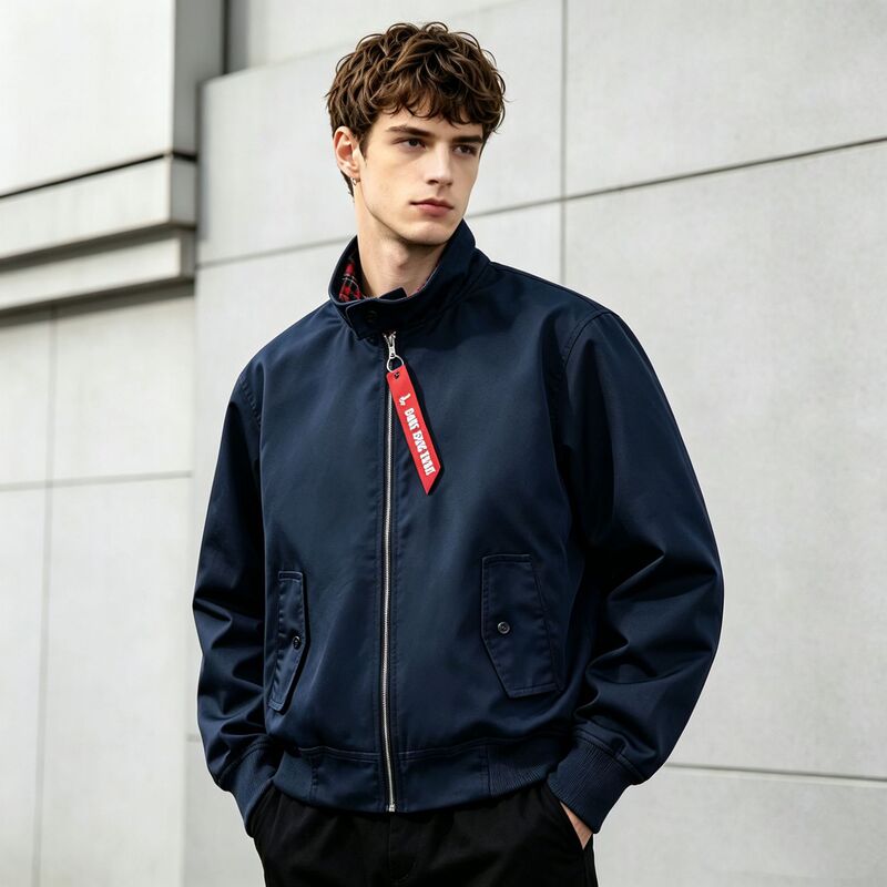 European Men's Fashion Brand Stand Collar Stylish Couple Slim Fit Jacket Casual Outerwear Pilot Jacket European Men's Fashion Brand Stand Collar Stylish Couple Slim Fit Jacket Casual Outerwear Pilot Jacket