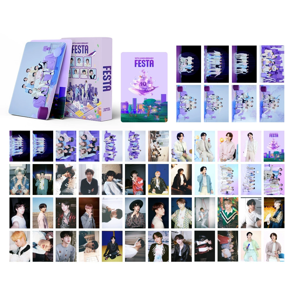 55 фотографий Kpop LOMO карточек 防弹专辑小卡 55 штук облигаций поддержки JK маленькие карточки с фото Дженны
