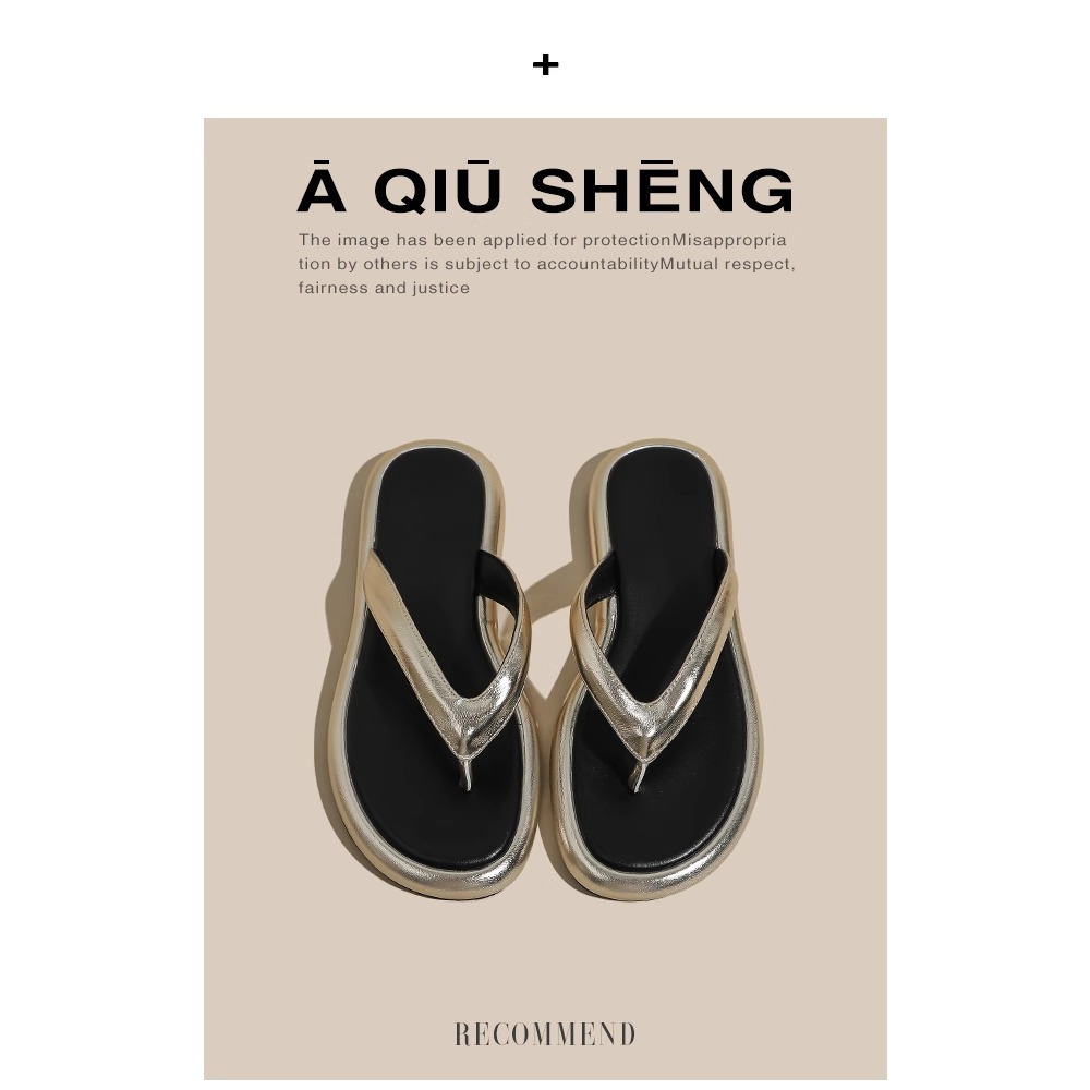 Chao no sur ~ flip flops para mujeres 2025 nuevo verano exterior plano zapatillas de mujer zapatillas de plata perezosas