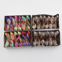 仿真小鸟铁丝塑料鸟工艺仿真鸟园林花艺捆绑彩色羽毛小鸟DIY装饰