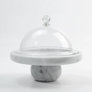 天然大理石卡白蛋糕托盘水果盘咖啡托盘蛋糕托盘精工批量生产大厂