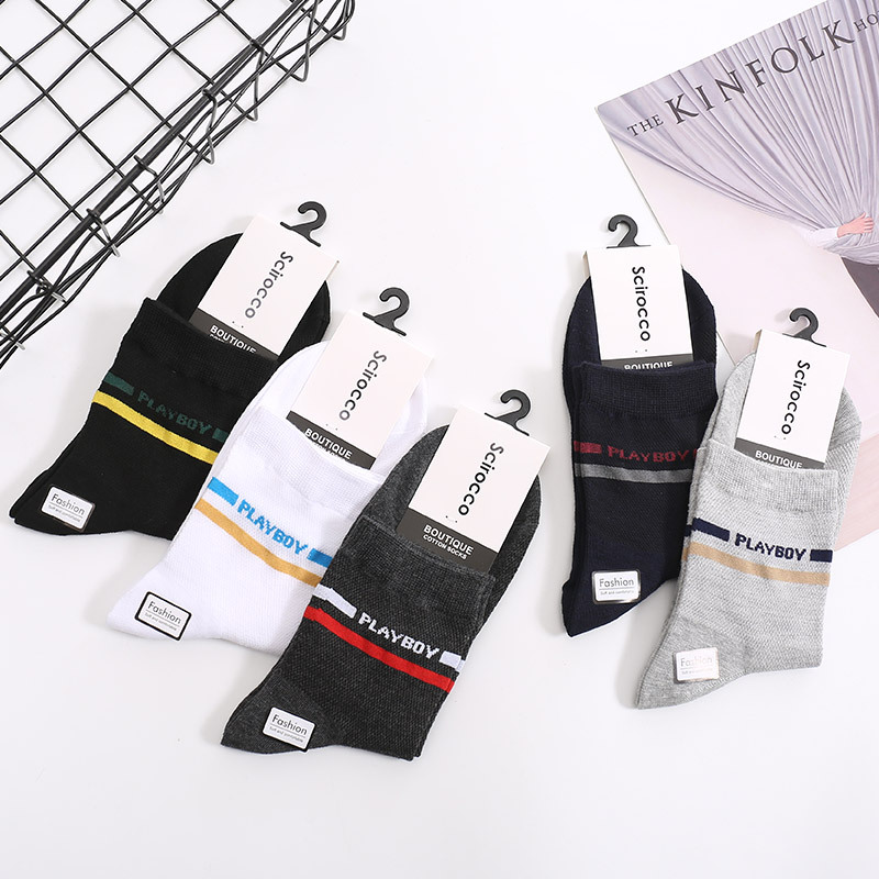春夏新款男士中筒袜子 简约网眼透气薄款棉袜 休闲袜子 厂家批发