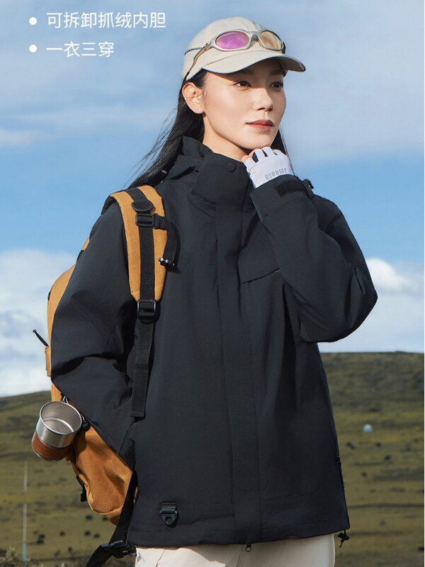 骆陀同款追风者冲锋衣三合一男女新外套户外防风防水可拆卸登山服|undefined