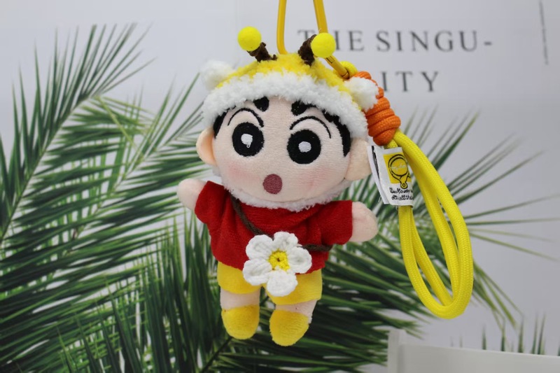本物の 4inch クレヨンしんちゃんキーホルダーぬいぐるみ小さな人形 10 センチメートルペンダントブティックバッグ小さなペンダント|undefined