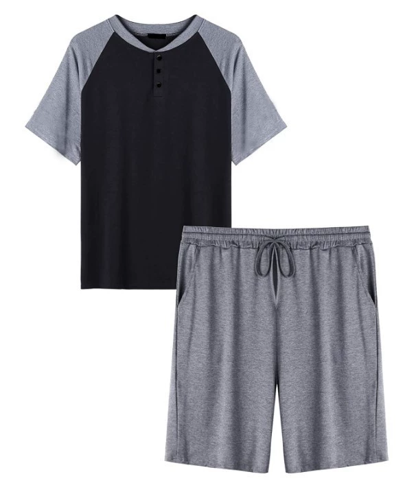 Хлопковый набор 2021 новый мужской летний молодежный спортивный тренд повседневный сплошной цветной набор из двух частей