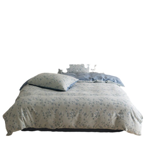 Japanese-style cotton Class A high-end light-washed cotton 60-count jacquard four-piece set double-layer yarn three-layer gauze pure cotton