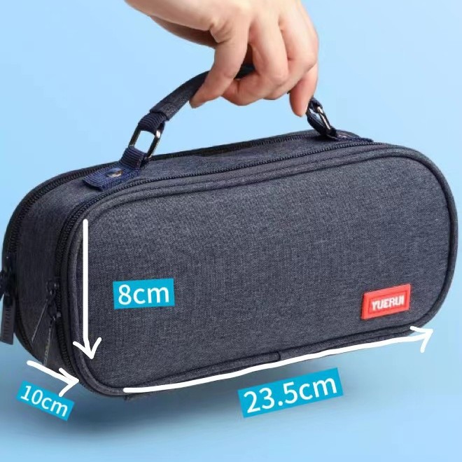 Caja de lápiz de estudiante de escuela secundaria de gran capacidad caja de lápiz simple de estudiante de alto aspecto caja de papelería multifuncional Almacenamiento de papelería de múltiples capas